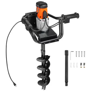 Multi functional column drilling machine with a powerful 1500W output, equipped with a 5.71-inch alloy steel spiral drill bit, suitable for farmland, gardens, and plants. It runs smoothly and efficiently, making it easy to operate on soft and hard soil