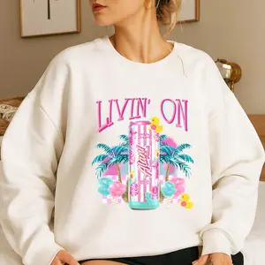 Livin’ On Alani Nu Cotton Candy Sweatshirt T-shirt, Energy Drink Graphic Tee, Casual Unisex Cotton Shirt For Women, Womenswear Top, All Size