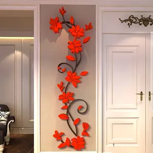 3D DIY Removable Art Vinyl Wall Stickers Vase Flower Tree Decal Mural Home Decor Home Bedroom Decoration