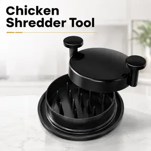 MIUVA Chicken Shredder Tool Twist, Picadora de Carne Manual Meat Shredder for Pulled Chicken, Pork, Beef and Turkey, Easy Grip Kitchen Gadget with Strong Non-Slip Base for BBQ, Tacos, Sandwiches and Meal Prep, Black