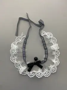 Handmade Lace Pet Collar – Unique Handcrafted Design for Dogs & Cats- Neck Size 12.5" to 18.9" Circumference