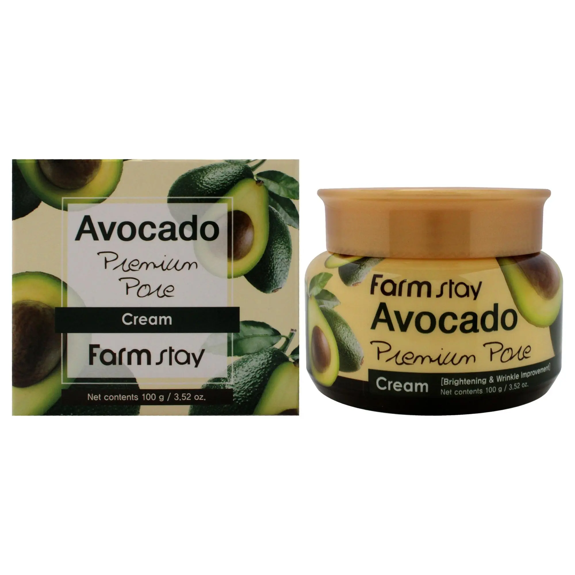 FarmStay Avocado Premium Pore Brightening Cream Jar for Women - 3.5oz Beauty & Personal Care Cream