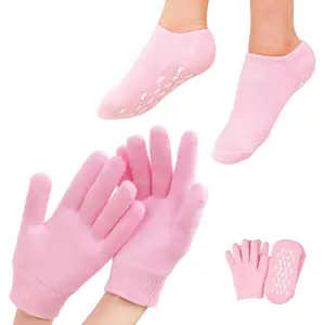 4 PCS Moisturizing Gloves and Socks, Gel Spa Moisturizing Therapy Sock & Glove, Soften Repairing Dry Cracked, Hands Feet Skin Care, Effective in Repair Dry and Chapped Hands and Feet Skin Care(Small)