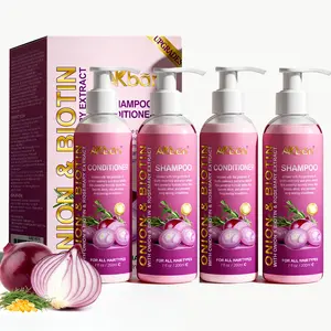 AKban Onion Rosemary & Biotin Shampoo & Conditioner Set 400ml+400ml Paraben-Free Formula for Hair Strengthening Moisturizing Growth Suitable for All Hair Types