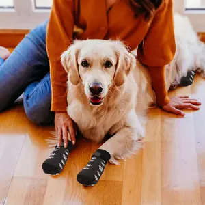 Double Sided Non-slip Dog Socks, 4 Counts/set Paw Protector for Prevent Licking Hardwood Floors, Strong Grip Dog Socks, Pet Supplies