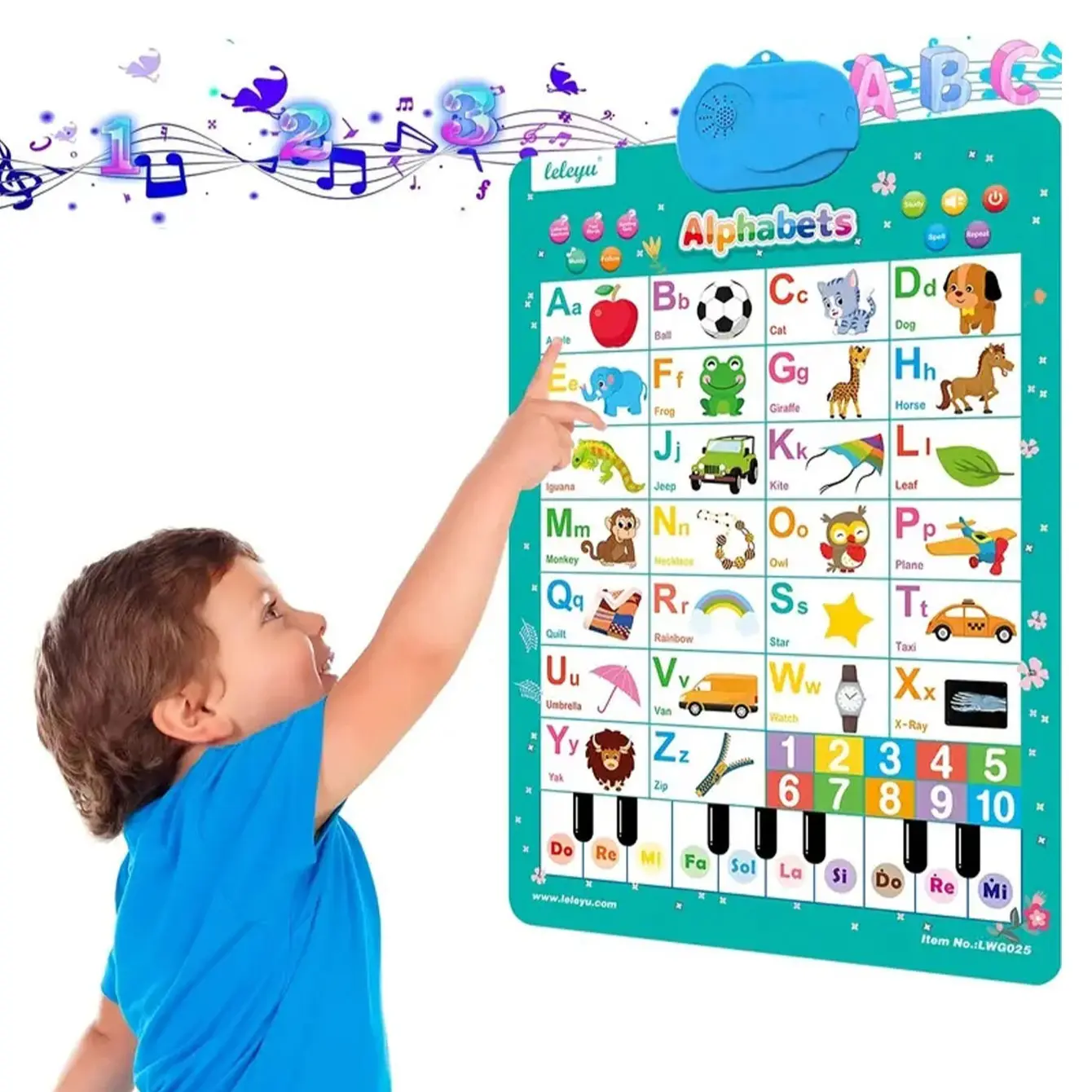 English Scene Sound Early Education Wall Chart, Preschool Alphabet Tool, Interactive Point-And-Read Functionality, Ideal for Language Learning, Learning Materials, Teaching Supplies, Visual Learning Tools