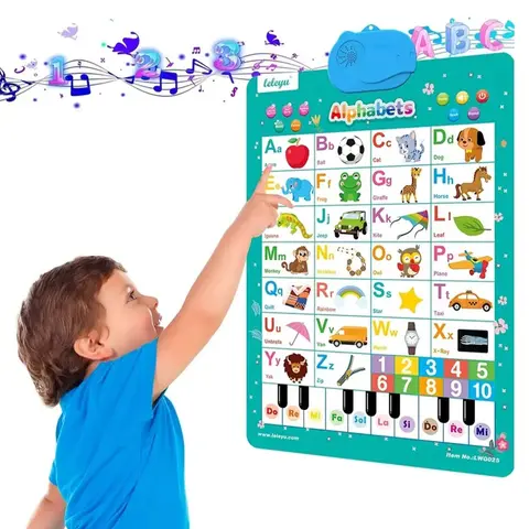 English Scene Sound Early Education Wall Chart, Preschool Alphabet Tool, Interactive Point-And-Read Functionality, Ideal for Language Learning, Learning Materials, Teaching Supplies, Visual Learning Tools