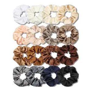 Satin Scrunchies for Women, Soft Than Silk for Hair, Fashion Ties and Bands for Thin | Thick Hair Styling, 16 Pack silento