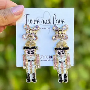 Light Pink Nutcracker Beaded Earrings