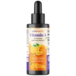 Vitamatic Sugar-Free Vitamin A Liquid Drops 10000 IU (3000 mcg) as Retinyl Palmitate - Approximate 4 Months Supply - 2 FL OZ (59 ml)