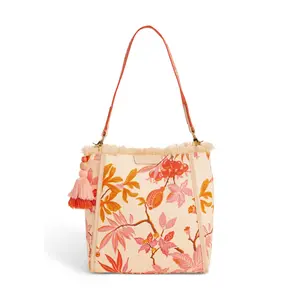 Spartina 449 Melody Fringe Bucket Bag with Leather Trim