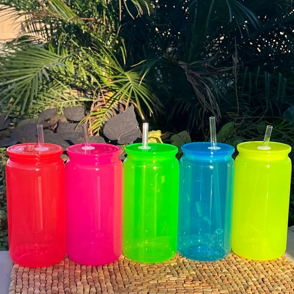 16 oz. Acrylic Neon Tumblers - Perfect for Your Next Drink - Bottle, Drinkware