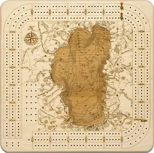 Lake Tahoe Topographic Cribbage Board