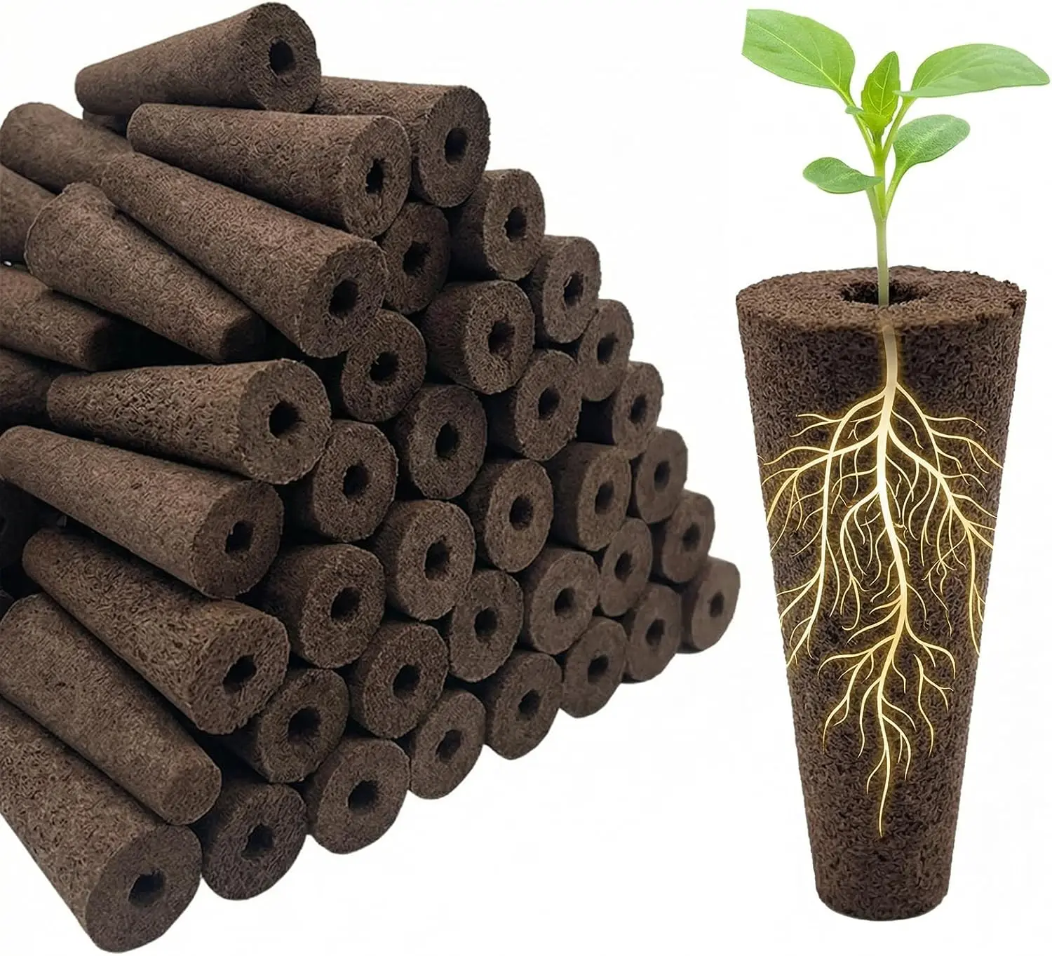 50-Pack Hydroponic Grow Sponges, Seed Starting Pods Compatible with Indoor Hydroponic Systems, Fast Germination Planting Refills for Herbs, Vegetables & Flowers