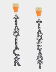 Betsey Johnson GHOUL FRIENDS TRICK OR TREAT MISMATCH EARRINGS ORANGE