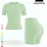 【Black Friday】New Women's Sportswear Set, Casual Short Sleeve Top & Shorts Set, Slim-Fitting Summer Outfit for Yoga, Gym and Outdoor Activities, Athletic Matching Set