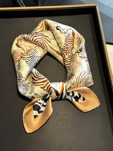 Fashionable Zebra Striped Print Square Scarf, Two-In-One Decorative Neck Gaiter, Perfect for Travel and Dates, Stylish Accessory