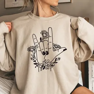 Sign Language Sweatshirt, Love Sweatshirt, Sign Language Sweater, ASL Sweatshirt, ASL Sweater, Deaf Sweatshirt, Love Sweater