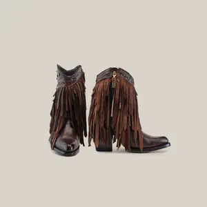 Austin Fringe - Chocolate - J Toe Women Bootie