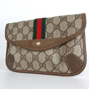 Pre-owned GUCCI other Small Leather Goods Old Sherry Line GG pattern pouch PVC 12072034760/027279