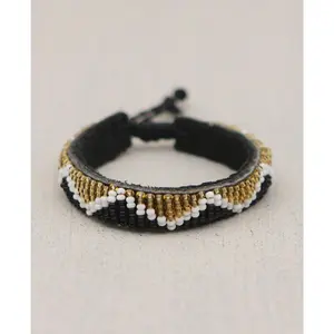 Black and Gold Beaded Kenyan Bracelet