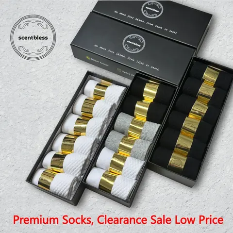 Scentbless Anti-Odour Socks Unisex | Bacteria Inhibiting Warm Comfy Socks for Fall Winter, Solid Color Casual Socks Sizes 6-12, Sale Bargain Price