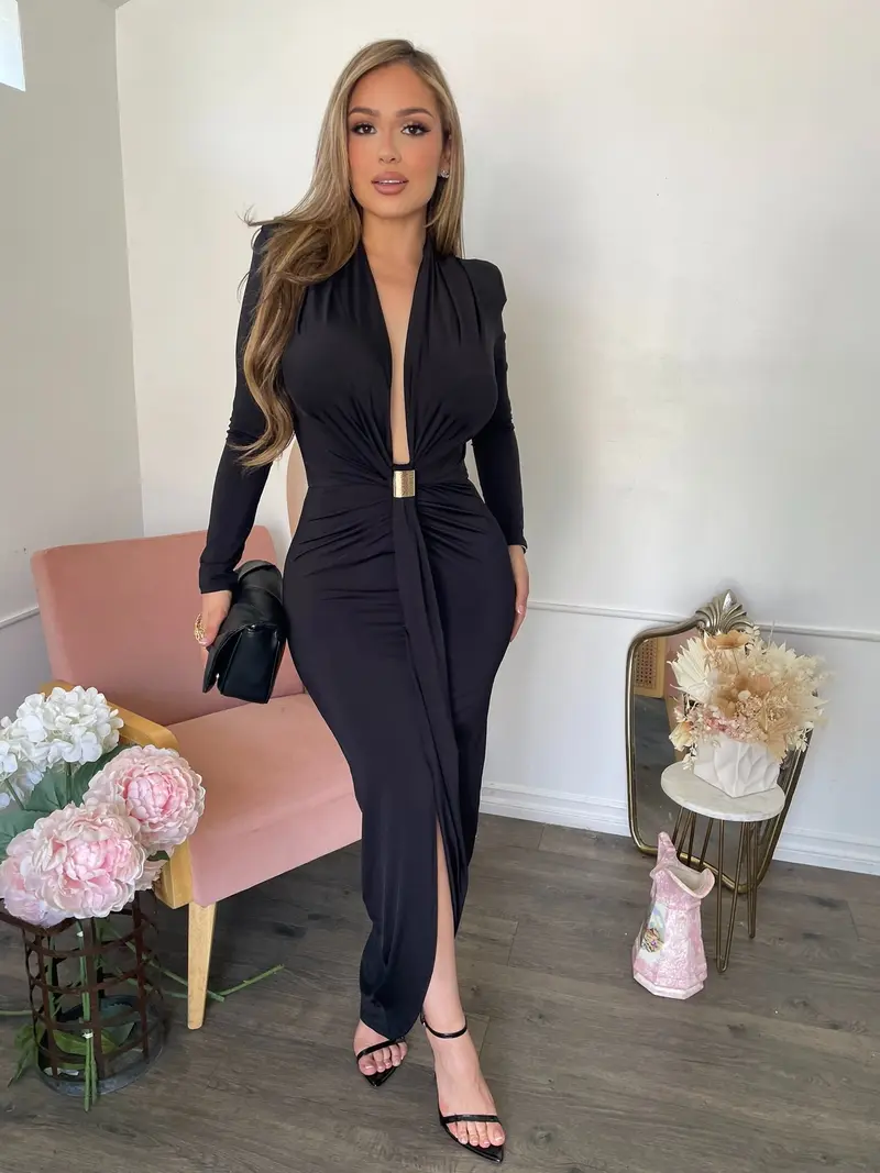 wrap effect midi dress Edina Red Velvet Wrap Effect Midi Dress – Get That Trend