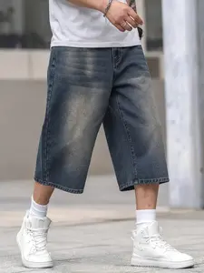 Men's Loose Wide Leg Casual Denim Bermuda Shorts Jorts
