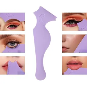 1pc Reusable Eyebrow & Eyelash Makeup Stencil, Eye Makeup Guide Tools for Beginners, Brow Shaping and Lash Liner Practice Kit, Makeup Tools for Home & Travel Use