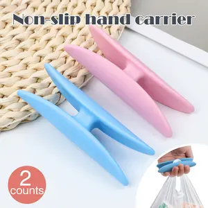 2 Counts Non-Slip Grocery Bag Hand Holder,Ergonomic Heavy Duty Grip Reduces Hand Strain,Random Color