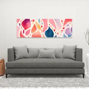 Pictorem C1RC1648DN50HJ 16 x 48 in. Splotches - White Canvas Wall Art for Stylish Home Decor - Art Piece