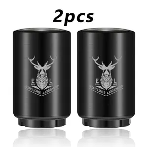 2pcs Automatic Beer Bottle Opener with Magnetic Cap Stainless Steel One-Handed Lid Opening Spring Loaded Push&Pop for Kitchen Home Bar Restaurant Household Utensils Beer Accessories Gift Elk Modern
