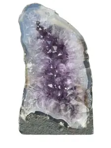 Amethyst Cathedral Geode Crystal Pretty Face Agate Trim NEW reiki chakra