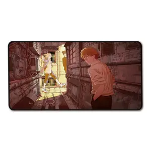 Extra Large Chainsaw Anime Gaming Mousepad - Anti-Slip Rubber Base Nostalgic Extended Mousepad