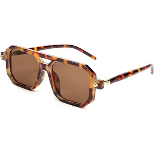 FEISEDY Vintage Square 70s Flat  Sunglasses Women Men Classic Retro Stylish Frame UV400 Sunglasses B2622