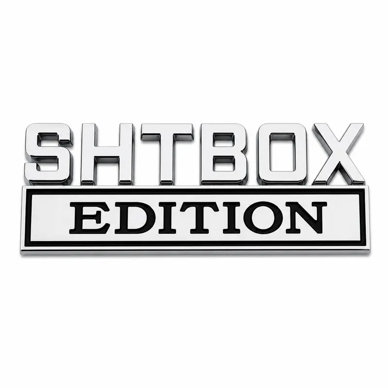 SHTBOX Edition 3D Metal Car Emblem Badge, Adhesive Auto Decal for Truck SUV Tailgate Fender