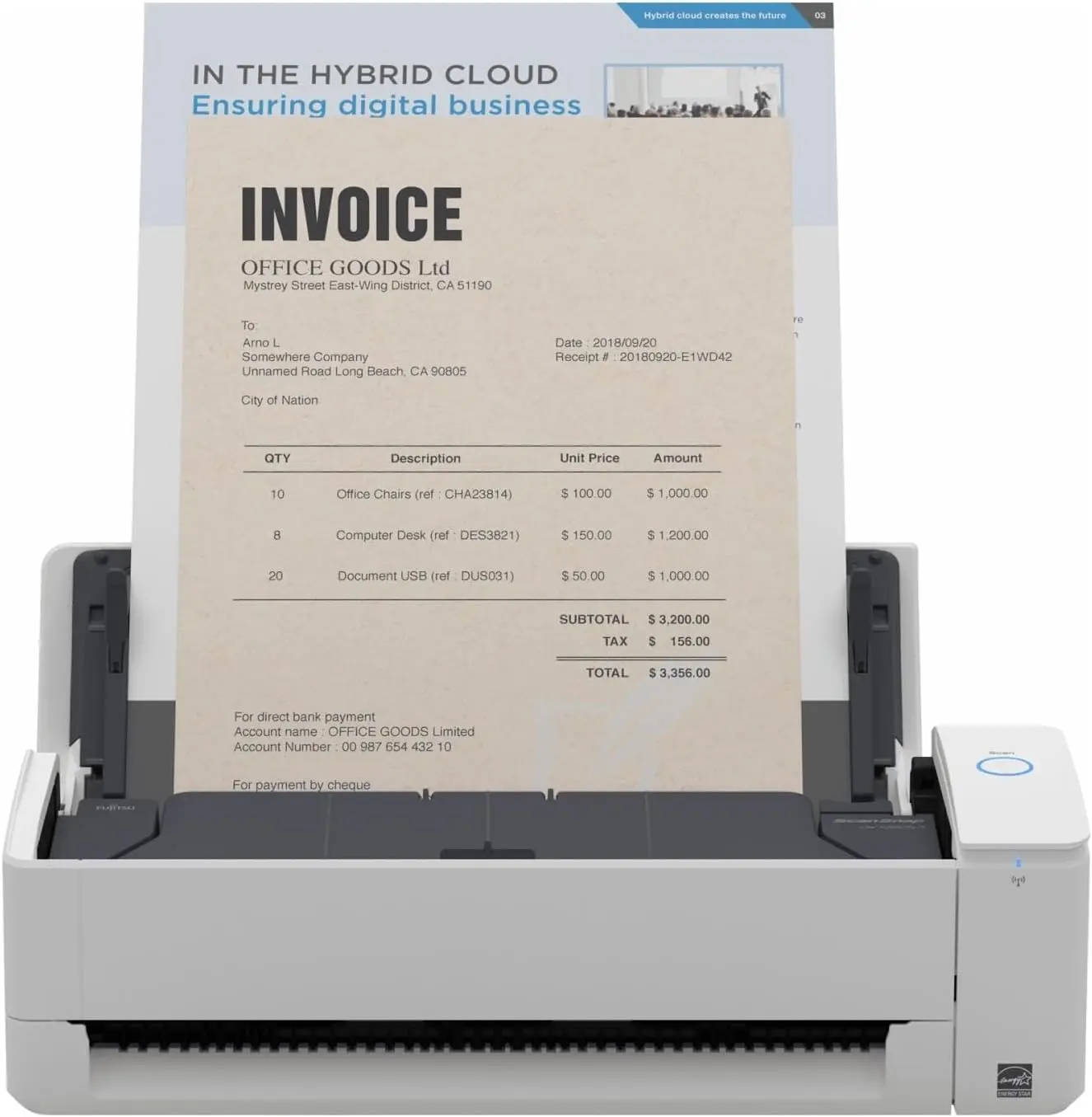 Fujitsu iX1300 ScanSnap Scanner PA03805-B225