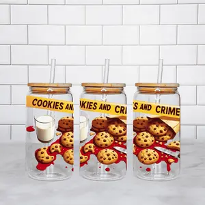 Clear Customized Cup-Cookies and Crime-Various Sizes-Handwash Only Drinkware
