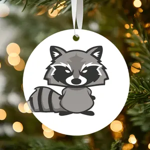 Christmas Ornaments Crazy Raccoon Brawl Stars Mad Raccoon Family Tree Acrylic Birthday Holiday X-Mas Gift For Friends Decor
