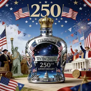 250th Anniversary Usa 1776-2026 Collectible Decanter, Patriotic American Flag Whiskey Bottle, Limited Edition Independence Day Gift