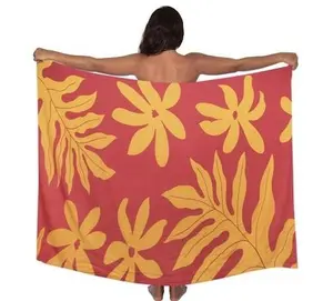 2 YARDS HAWAIIAN PRINT RAYON SARONG - Yellow Tiare
