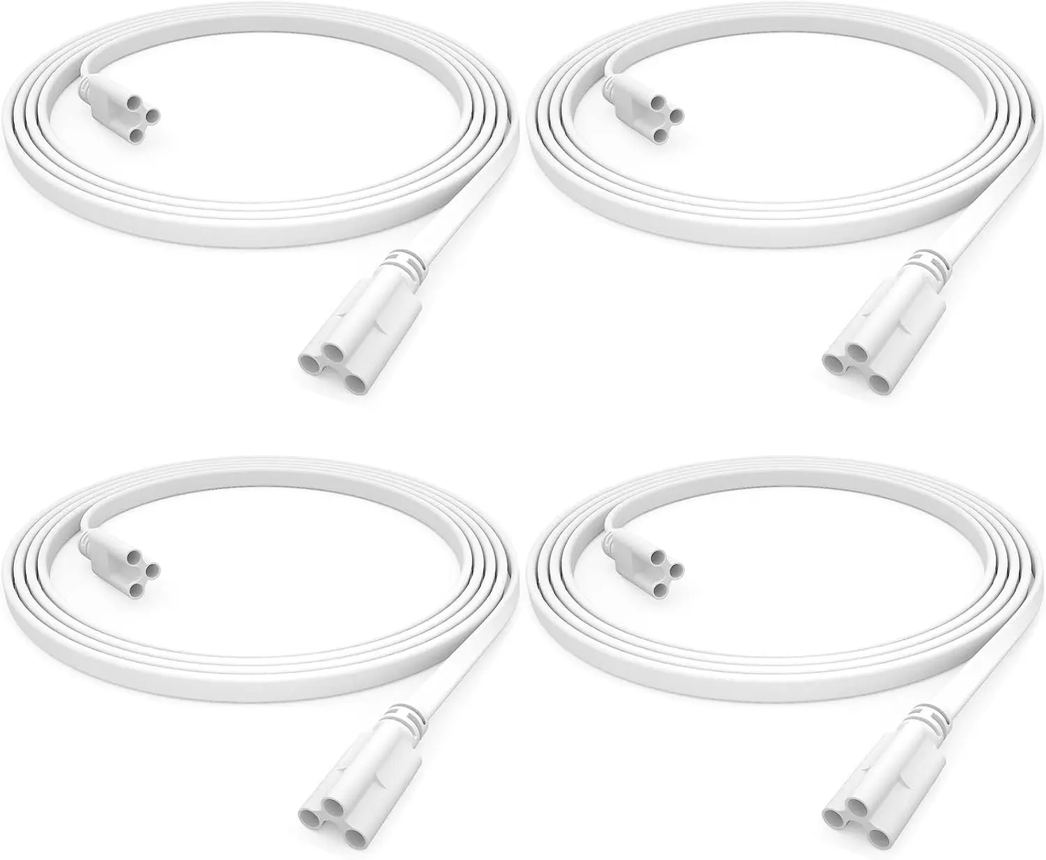 (4-Pack) 4FT T5 T8 LED Shop Light Connecting Wire, Dual-Ended Linkable Cable Cords for LED Tube Light Fixture, Ceiling Lamp