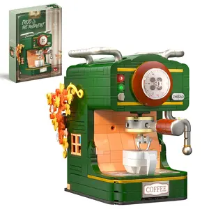Vintage Coffee Machine Building Blocks Set Model Toy, Birthday Gifts, Christmas Gifts, Fun DIY Assembly Kit for Kids & Adults, Stem Building Blocks