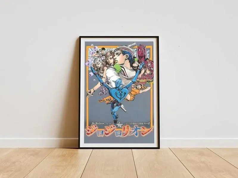 [Sale Up To 50% Off] Unframed JoJo's Bizarre Adventure Part 8 Josuke Anime Print Photo - Anime Edit Paper Art, Home Room Wall Decor, Mount-Option Decor with Plaid & Polka Dot Designs for Wardrobe