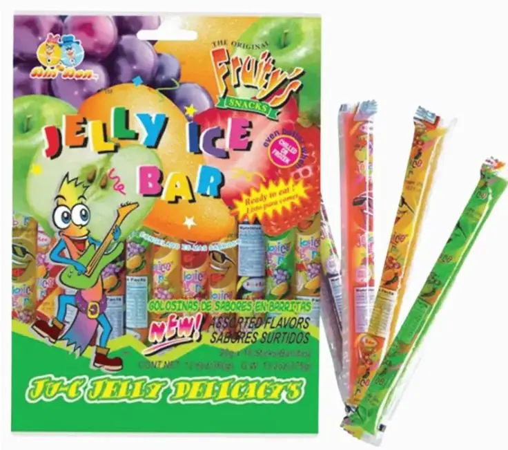 Din Don Fruitys Ju-C Fruit Jelly Ice Bar Sticks - Sweet Fruity Jelly in Easy-to-Eat Sticks for Refreshing Dessert Treats - Versatile & Unique Fruity Flavor Experience