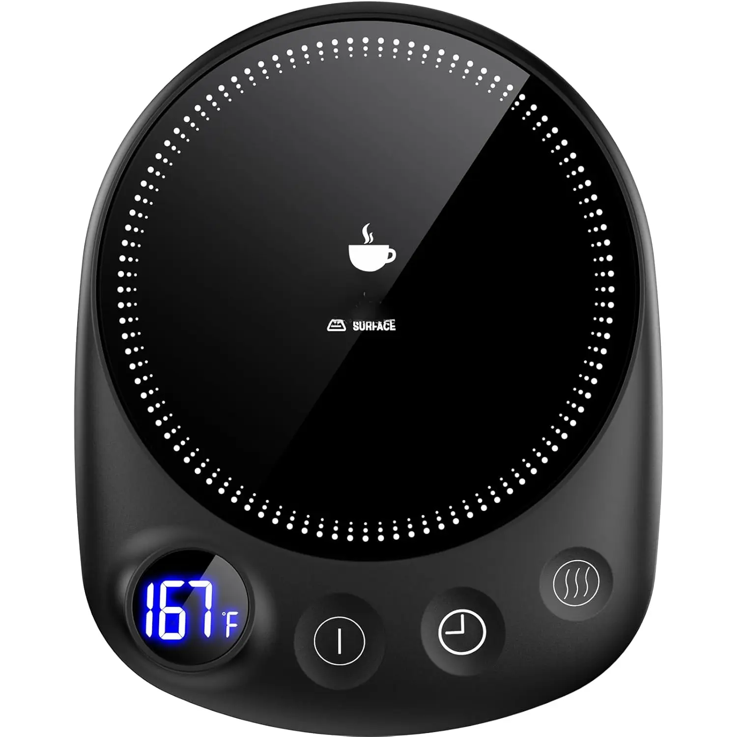Coffee Mug Warmer - Fastest Heating & Highest Temperature, Coffee Cup Warmer for Desk Auto Shut Off, 4 Temp Settings & 1-12H Timer,  Electric Beverage Warmer for Coffee,  (Black)