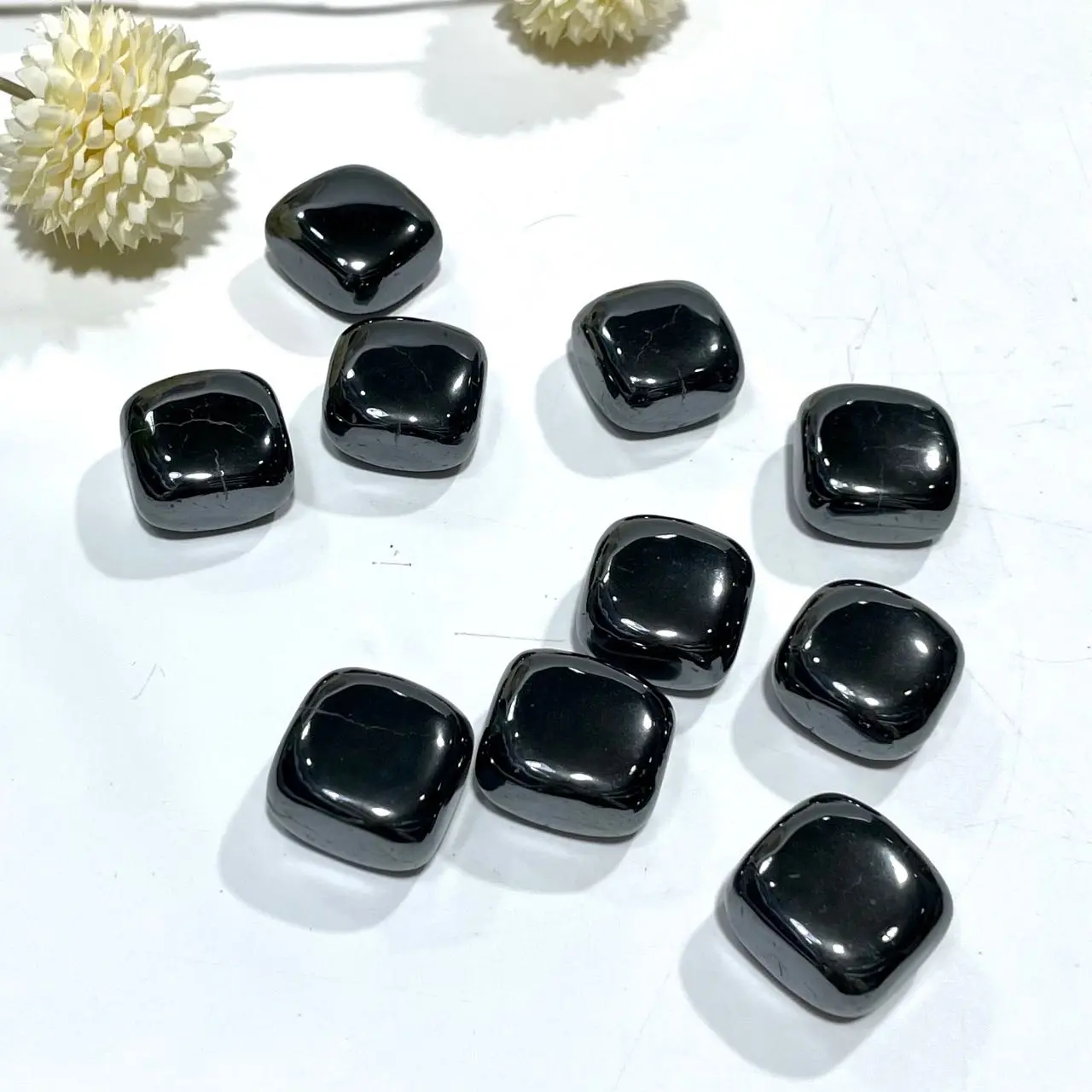 16 Counts Hematite Quadrate Stone Essentials Hematite Tumbled Stone Healing Stone Home Decoration From IG Crystal
