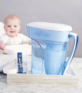 ZeroWater Ready-Pour® Water Filter Dispenser Jugs with 5-Stage Filtration System for Purified Drinking Water Holds 6-11 Cups Drinkware with Water Testing Meter