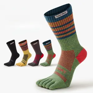 Men's Split Toe Socks 4-Pack - Terry Lined Long Tube for Winter, Sports Toe Socks with Anti-Odor, Cotton Blend Athletic Socks dots  socks  sport