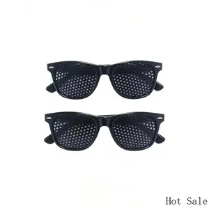 2 piece -Unisex Pinhole Glasses Anti-Myopia Astigmatism GlassesMen's Women's Vision Improvement Strabismus CorrectionFatigue Glasses High Quality Eyewear Black UV400black pinhole glasses, unisex, minimalist, lightweight, trendy